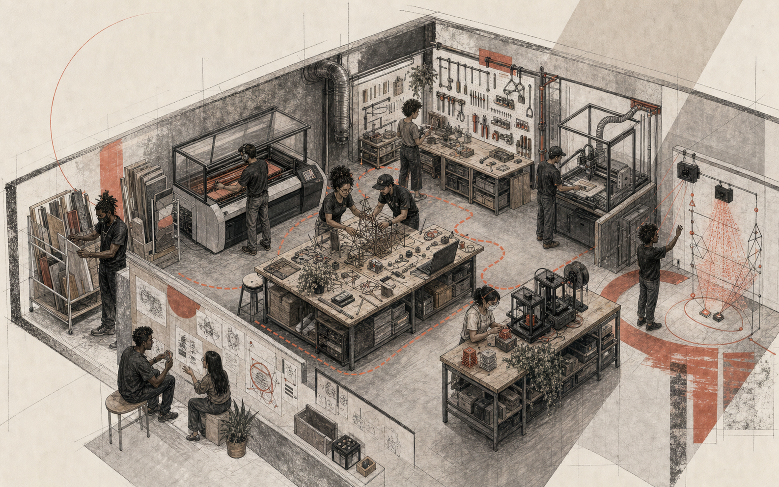 Visualização conceitual de Laboratório de testes